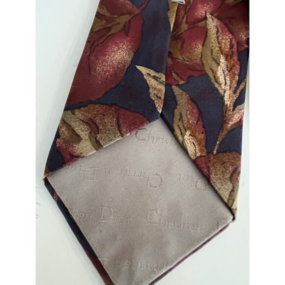 Christian Dior Men's Silk Neck Tie Made in Italy Pink Blue Floral Watercolor JL - Picture 4 of 9